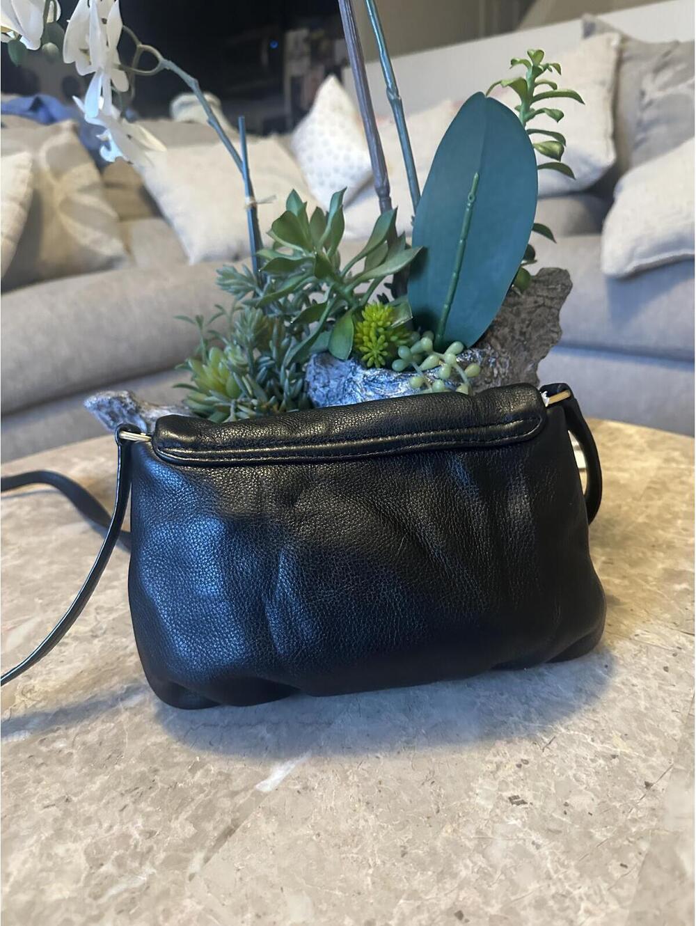 Marc by Marc Jacobs Classic Q Natasha Pebbled Leather Crossbody Purse Bag Black
